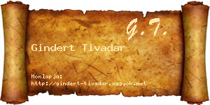 Gindert Tivadar névjegykártya
